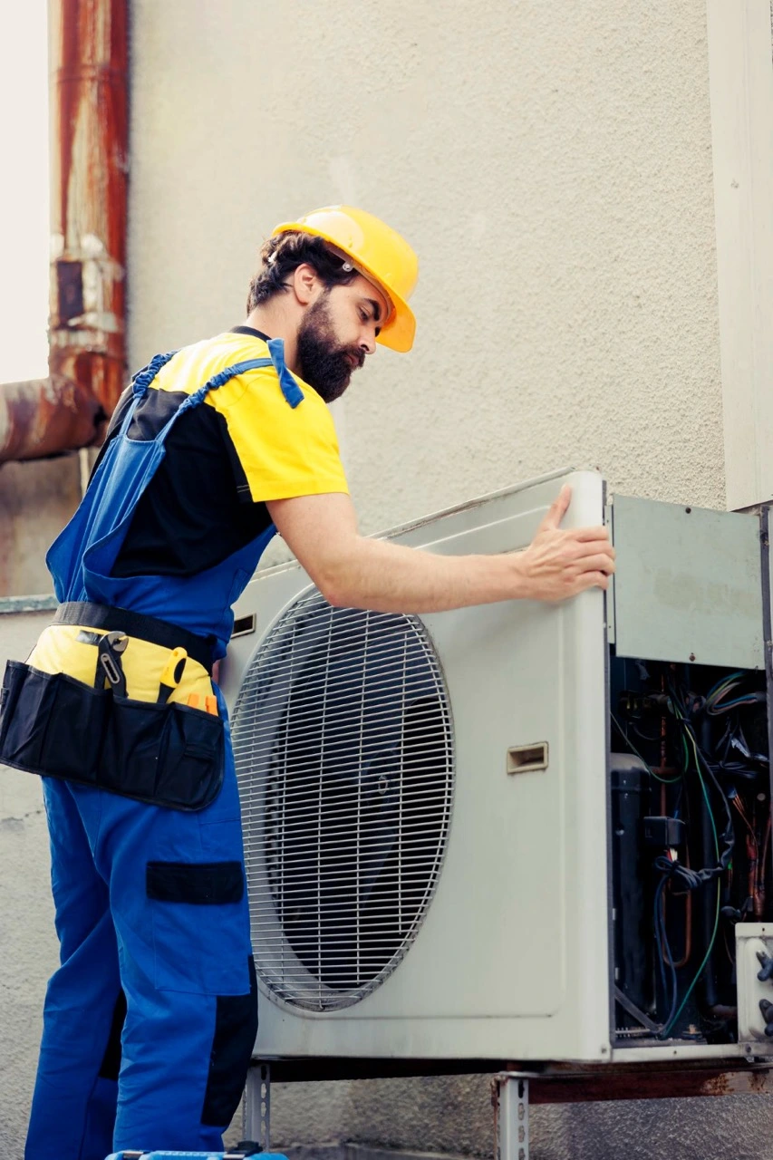 Emergency AC repair service at residential property
