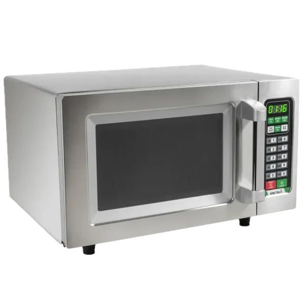 Commercial microwave oven prepared for repair in Seattle food service location